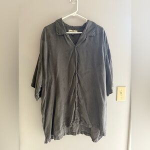 Tommy Bahama Men’s Shirt Size XXL Black Button Up Short Sleeve 100% Silk Summer